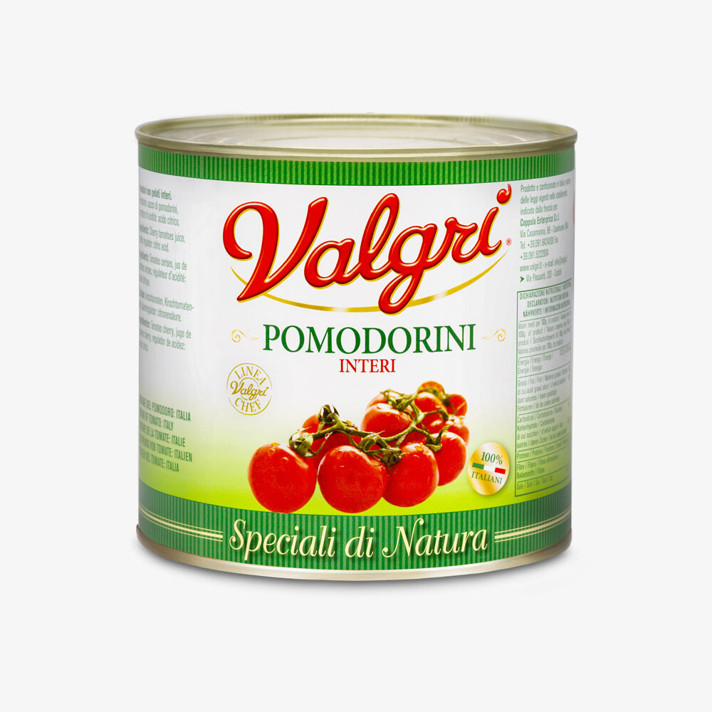 Pomodorini interi in succo in scatola 2500gx6